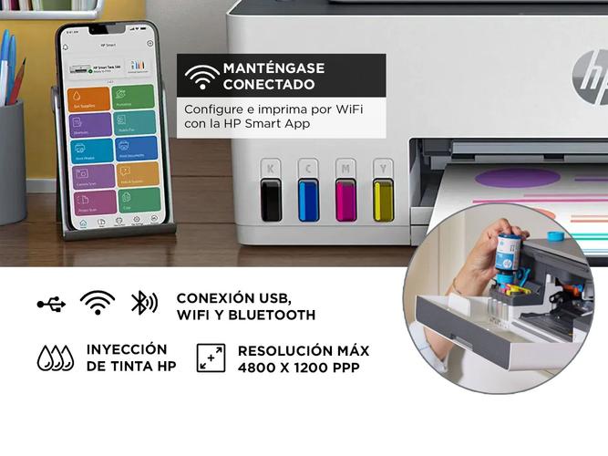 Impresora Multifuncion HP Smart Tank 580 Todo en Uno WiFi - 3