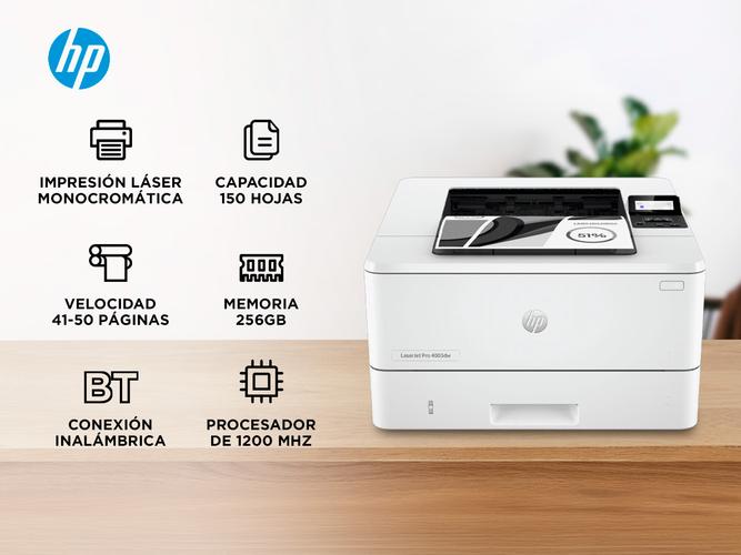 Impresora Simple Función Monocromática Hp Laser Laserjet Pro 4003dw Con Wifi 220v - 1