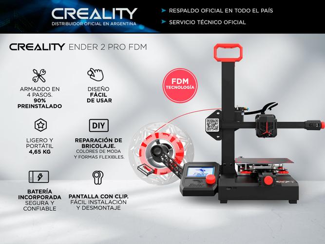 Imprensora 3D Creality Ender 2 Pro FDM 7 Diseños Fáciles 150W - 1