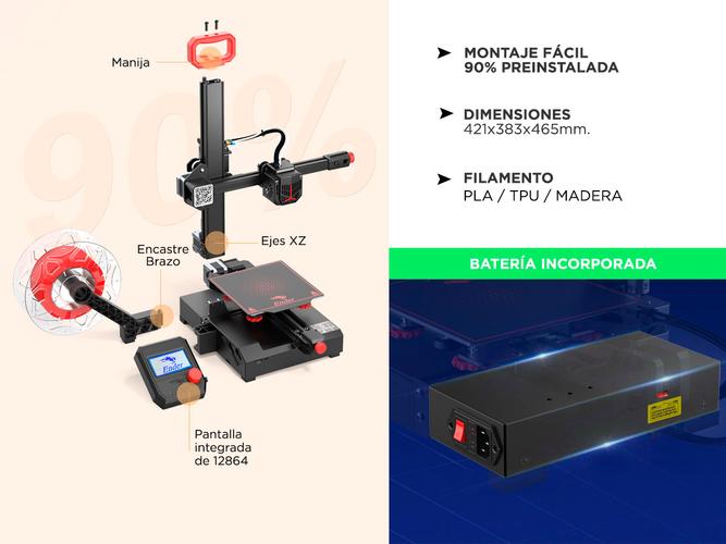 Imprensora 3D Creality Ender 2 Pro FDM 7 Diseños Fáciles 150W - 4