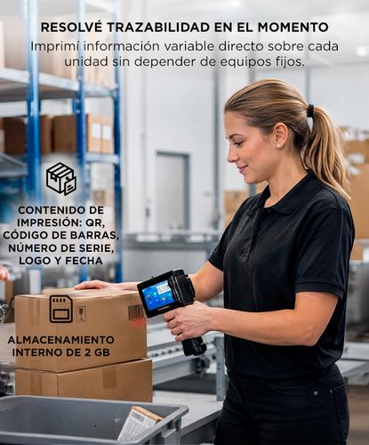 Impresora De Inyección De Tinta Portátil Gadnic Pantalla Táctil Fechas QR Código De Barras - 2