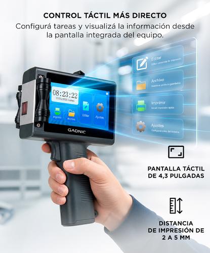 Impresora De Inyección De Tinta Portátil Gadnic Pantalla Táctil Fechas QR Código De Barras - 3