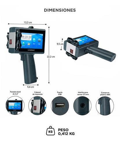 Impresora De Inyección De Tinta Portátil Gadnic Pantalla Táctil Fechas QR Código De Barras - 5