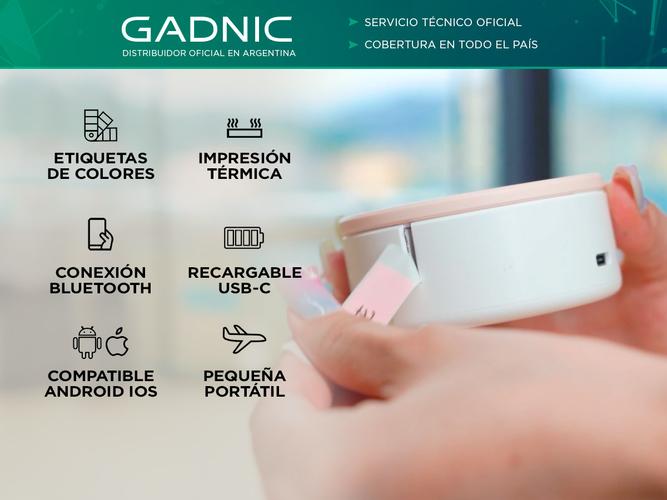 Impresora Térmica de Etiquetas Portátil Gadnic HP3 Inalámbrica Recargable - 1