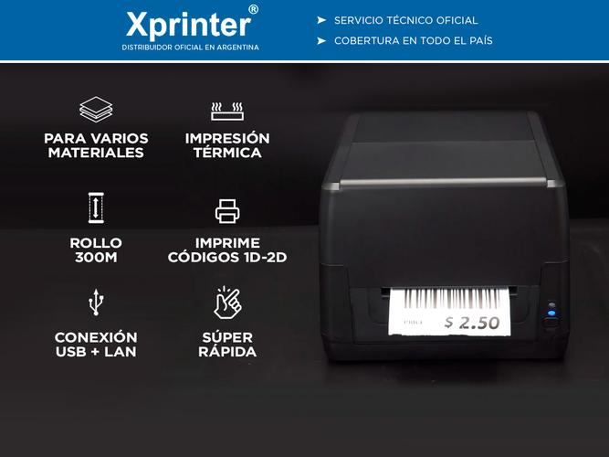 Impresora Térmica Directa Transferencia XPRINTER XP-T451B Impresión de Múltiples Materiales - 1