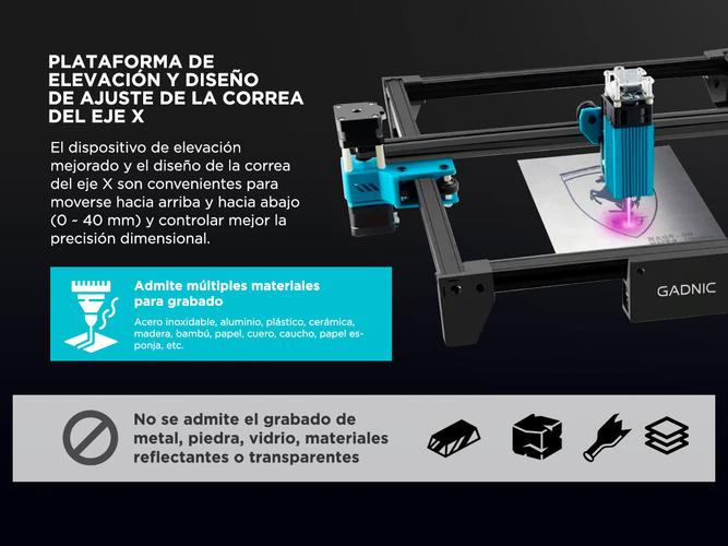 Grabador laser Gadnic Cnc Corte para escritorio 30x30cm profesional - 3