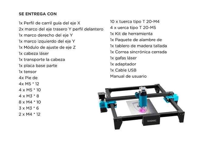 Grabador laser Gadnic Cnc Corte para escritorio 30x30cm profesional - 5
