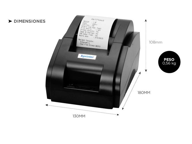 Impresora Térmica X-Printer XP-58IIH USB 58mm Alta Velocidad Impresión 90mm/s - 4