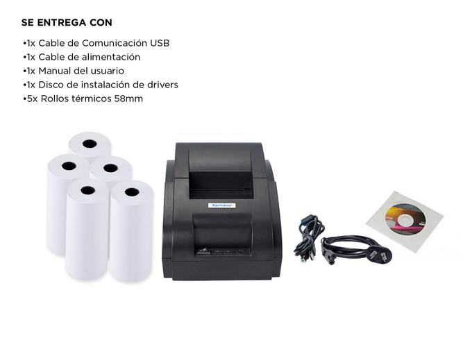 Impresora Térmica X-Printer XP-58IIH USB 58mm Alta Velocidad Impresión 90mm/s - 5