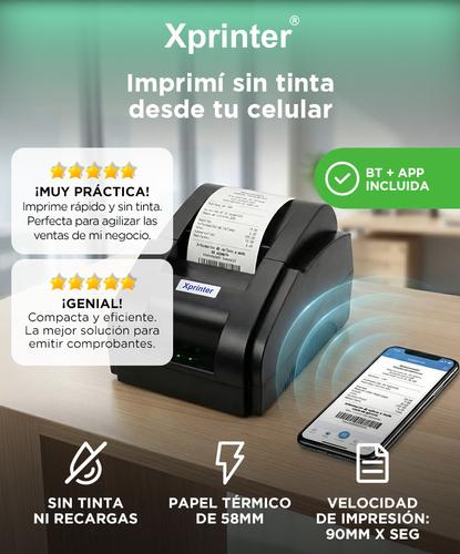 Impresora Térmica X-Printer XP-58IIH USB 58mm Alta Velocidad Impresión 90mm/s - 1