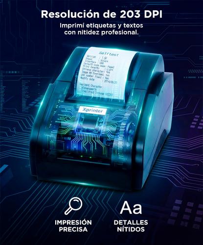 Impresora Térmica X-Printer XP-58IIH USB 58mm Alta Velocidad Impresión 90mm/s - 4