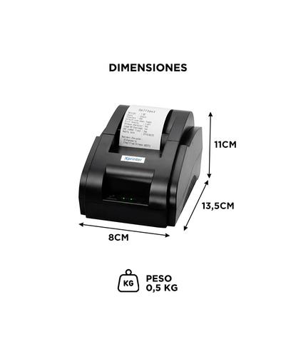 Impresora Térmica X-Printer XP-58IIH USB 58mm Alta Velocidad Impresión 90mm/s - 5