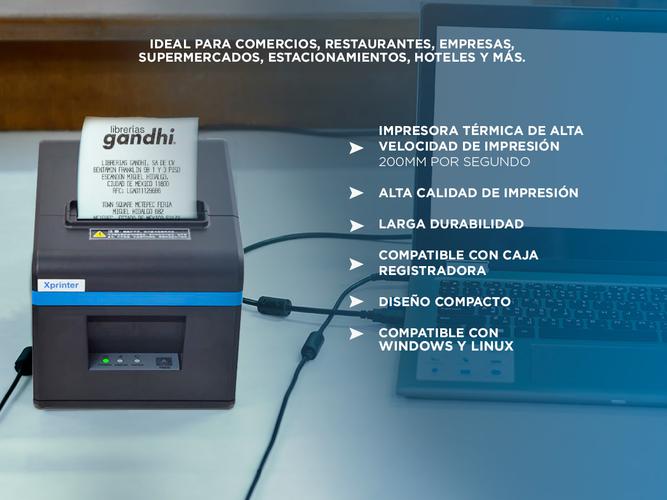 Impresora Térmica X-Printer XP-N160II USB 80mm Alta Velocidad Impresión 200mm/s - 2