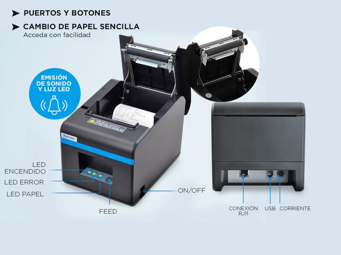 Impresora Térmica X-Printer XP-N160II USB 80mm Alta Velocidad Impresión 200mm/s - 3