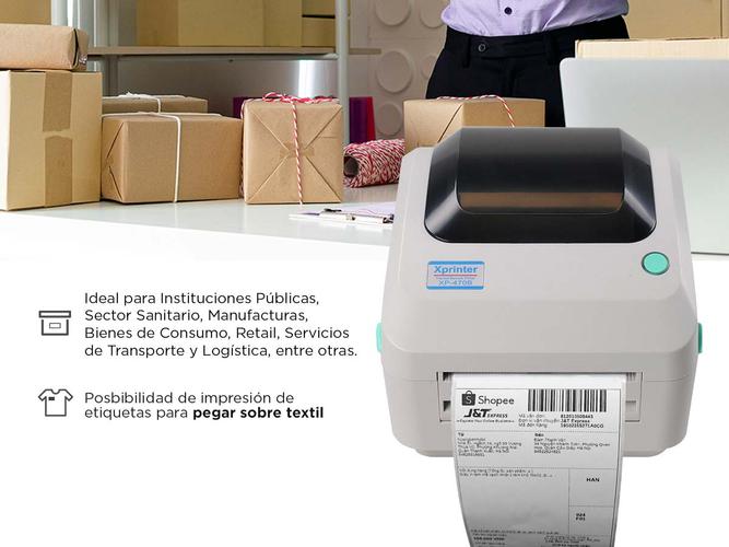 Impresora Térmica X-Printer XP-470B 108mm 127mm/s Imprime Códigos de Barras - 2