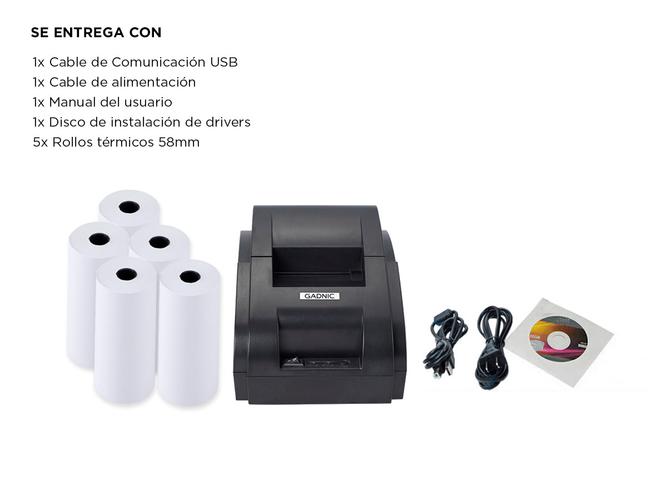 Impresora Térmica Comandera Gadnic IT1050 RJ11 58mm IT1050 RJ11 - 5