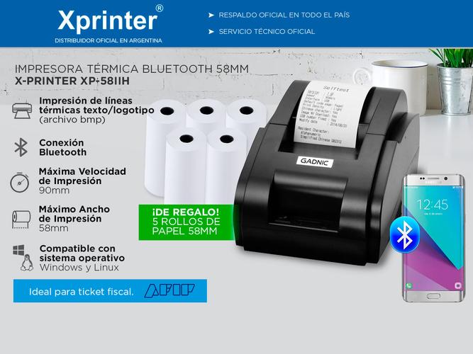 Impresora Térmica Gadnic IT1050 Bluetooth 58mm  - 1