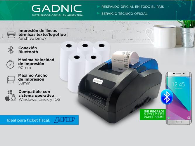 Impresora Termica Gadnic 90mm/s Bluetooth - 1