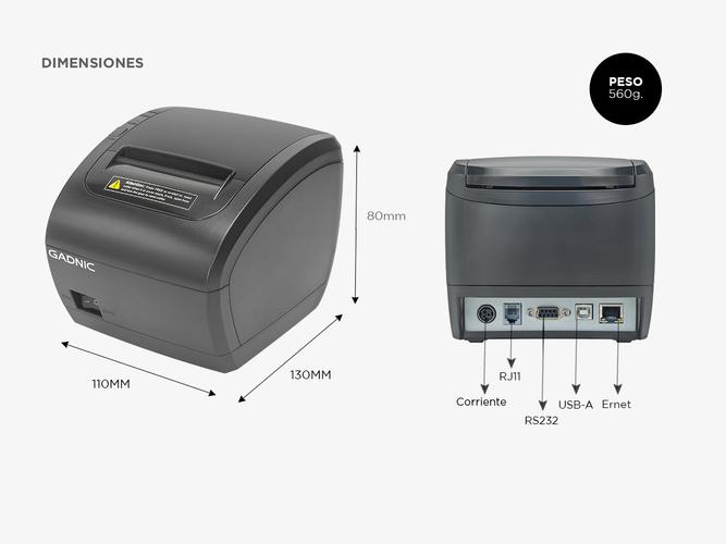 Impresora Térmica Gadnic Serial USB LAN BT - 4