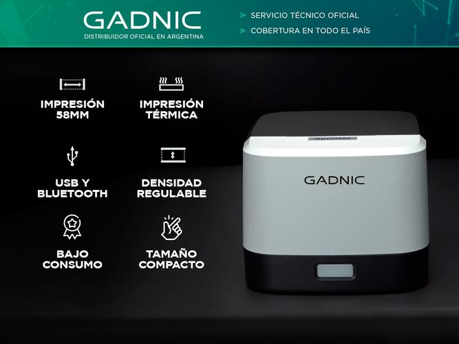 KIT Impresora Térmica Directa Gadnic IMP30 Densidad de Impresión Ajustable 50 Rollos de Papel - 1