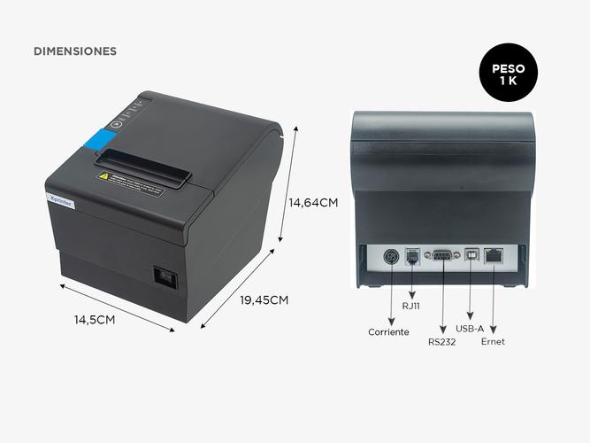 Impresora Térmica de Alta Velocidad XPrinter Q801K 80 mm con USB Outlet - 4