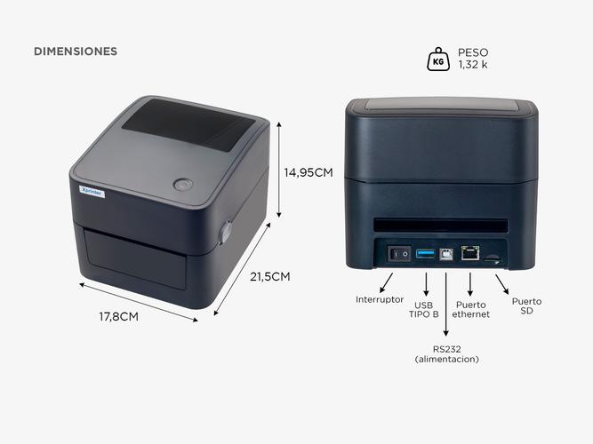 Impresora de Térmica XPrinter 410B Botón Multifuncional - 4