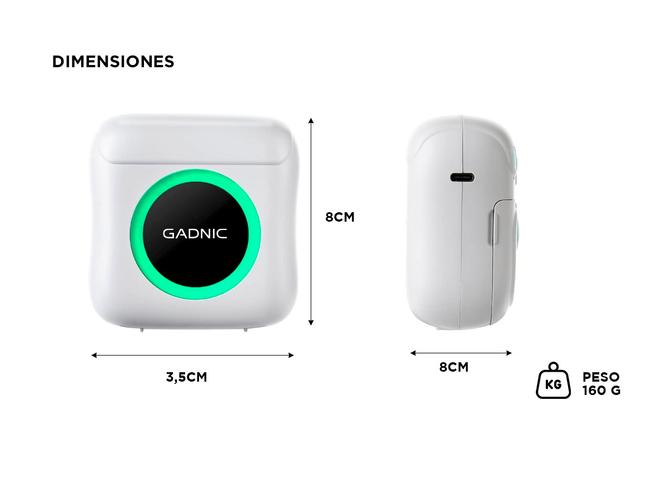 Mini Impresora Gadnic Instantánea Térmica Bluetooth  - 5