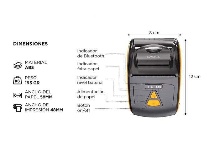 Impresora Portátil Bluetooth Térmica Inalámbrica Ticket 58mm - 5