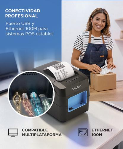 Impresora Térmica GADNIC 80mm 220mms Comandera Tickets Corte Automático - 2