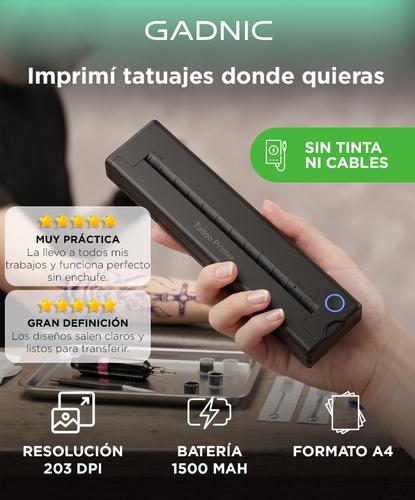 Impresora De Tatuajes Portatil Gadnic Impresion Termica 203 DPI BT Y Cable Bateria 1500 mAh Compatible Multisistema - 1