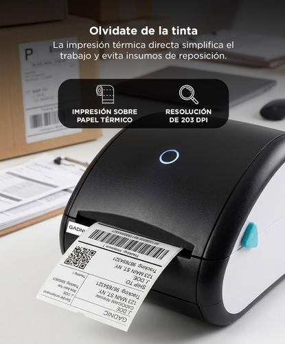 Impresora Térmica De Etiquetas Gadnic Sin Tinta 203 Dpi Múltiple Conectividad - 2