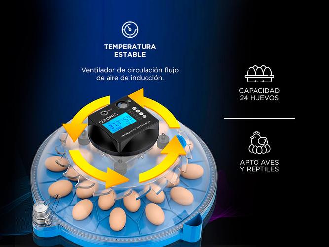Incubadora de Huevos Gadnic 24 Huevos Temperatura Estable Outlet - 3