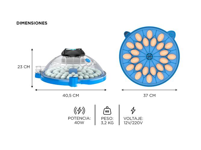 Incubadora de Huevos Gadnic 24 Huevos Temperatura Estable Outlet - 5