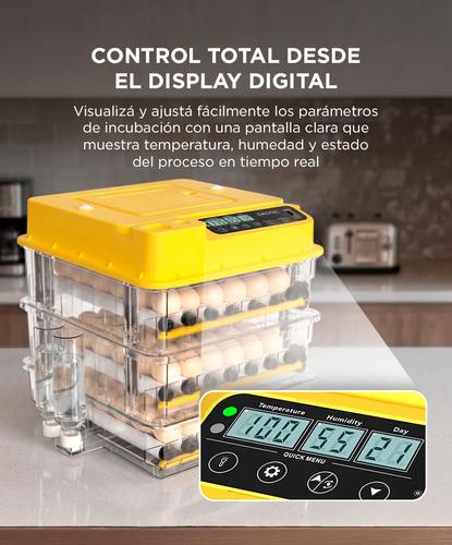 Incubadora de Huevos Automatica Gadnic Capacidad 108 Huevos Expandible Ovoscopio Giro Automático - 2