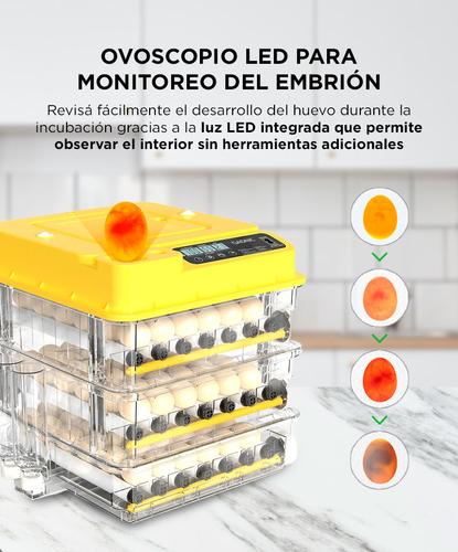 Incubadora de Huevos Automatica Gadnic Capacidad 108 Huevos Expandible Ovoscopio Giro Automático - 4