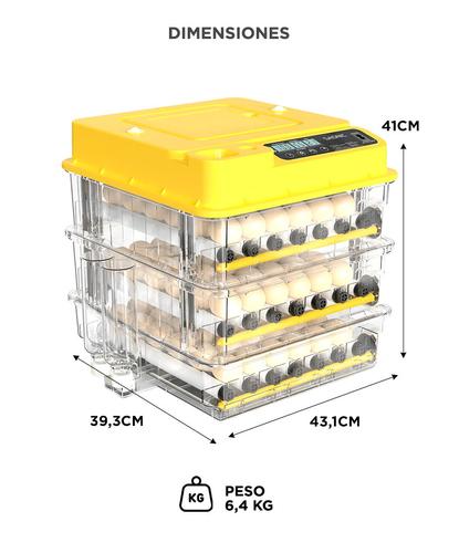 Incubadora de Huevos Automatica Gadnic Capacidad 108 Huevos Expandible Ovoscopio Giro Automático - 5