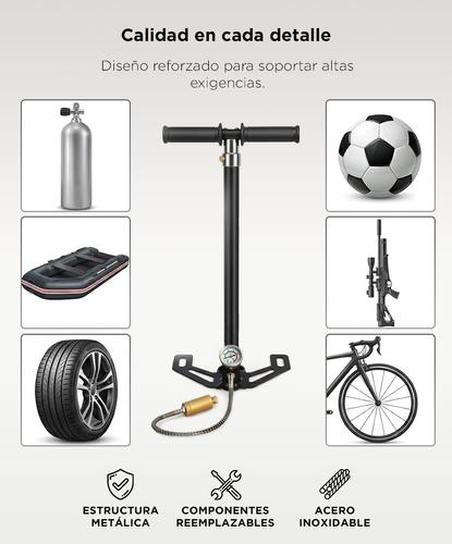 Inflador PCP Manual Force By Gadnic Hasta 6000 PSI Acero Inoxidable Con Manómetro - 3