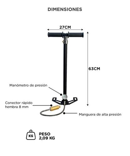 Inflador PCP Manual Force By Gadnic Hasta 6000 PSI Acero Inoxidable Con Manómetro - 5