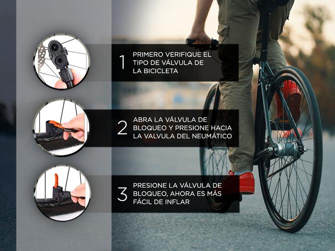 Mini Inflador Bicicleta Portatil Gadnic Con Pie y Valvula Universal  - 2
