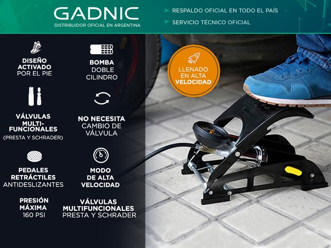 Bomba De Aire Universal Gadnic Inflador Profesional De Pie - 1