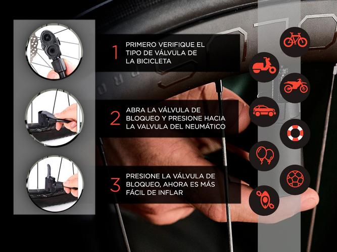 Bomba De Aire Universal Gadnic Inflador Profesional De Pie - 3