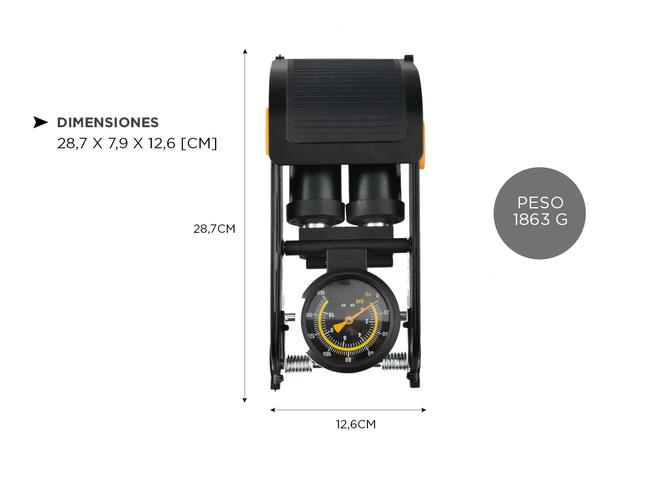 Bomba De Aire Universal Gadnic Inflador Profesional De Pie - 4