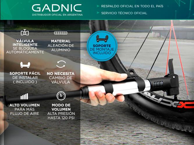 Inflador Bicicleta Portatil Gadnic Con Válvula Universal - 1