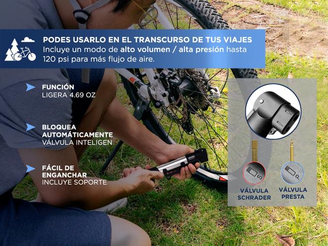 Inflador Bicicleta Portatil Gadnic Con Válvula Universal - 2