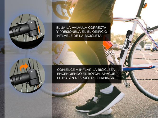 Inflador Bicicleta Portatil Gadnic Con Válvula Universal - 3