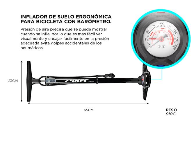 Inflador De Pie Gadnic IF5 Para Bicicletas 160PSI Barómetro - 5