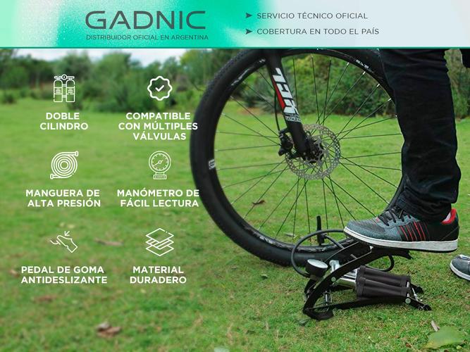 Inflador De Pie Gadnic Bomba De Aire Universal De Bicicleta  - 1