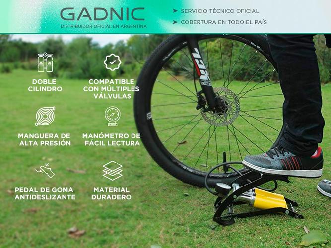 Inflador De Pie Gadnic Bomba De Aire Universal De Bicicleta  - 1