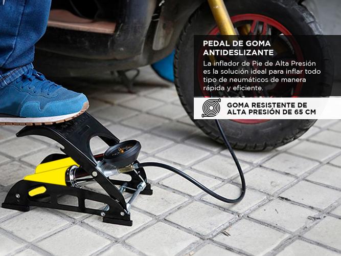 Inflador De Pie Gadnic Bomba De Aire Universal De Bicicleta  - 2