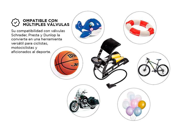 Inflador De Pie Gadnic Bomba De Aire Universal De Bicicleta  - 3
